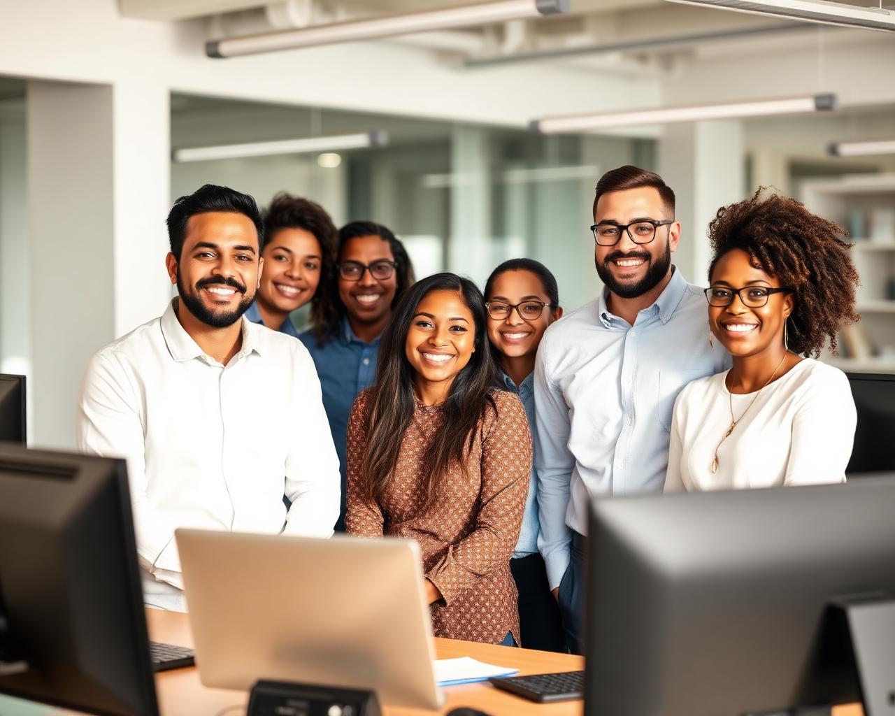 A Wisconsin IT team in the office